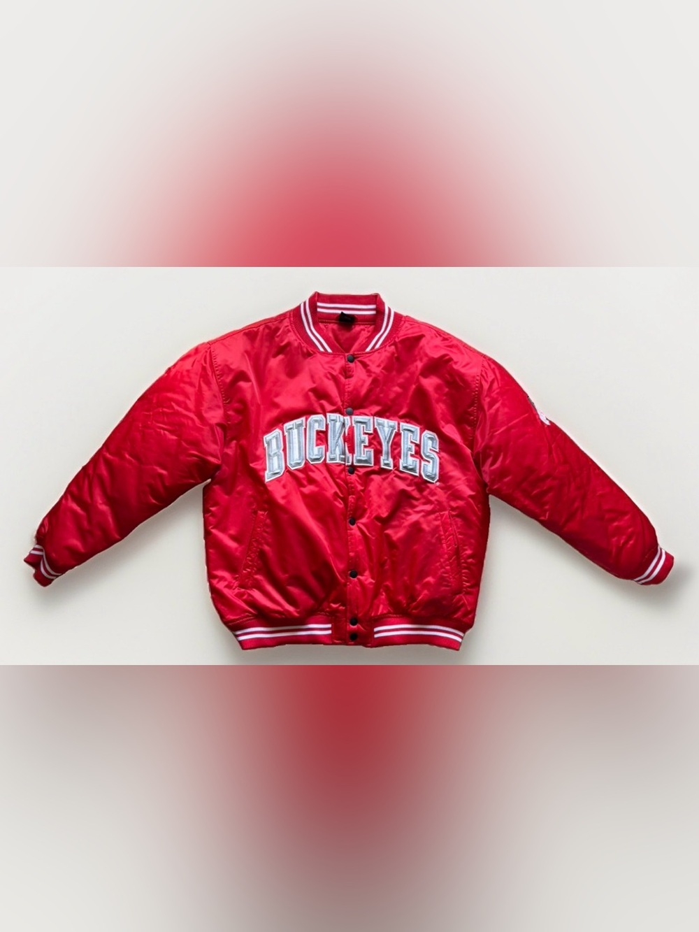 Starter Ohio State Buckeyes Red Satin Jacket XL